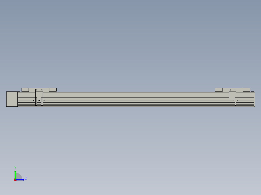 直线模组WG-LHC12-S900-R设计图纸左视图
