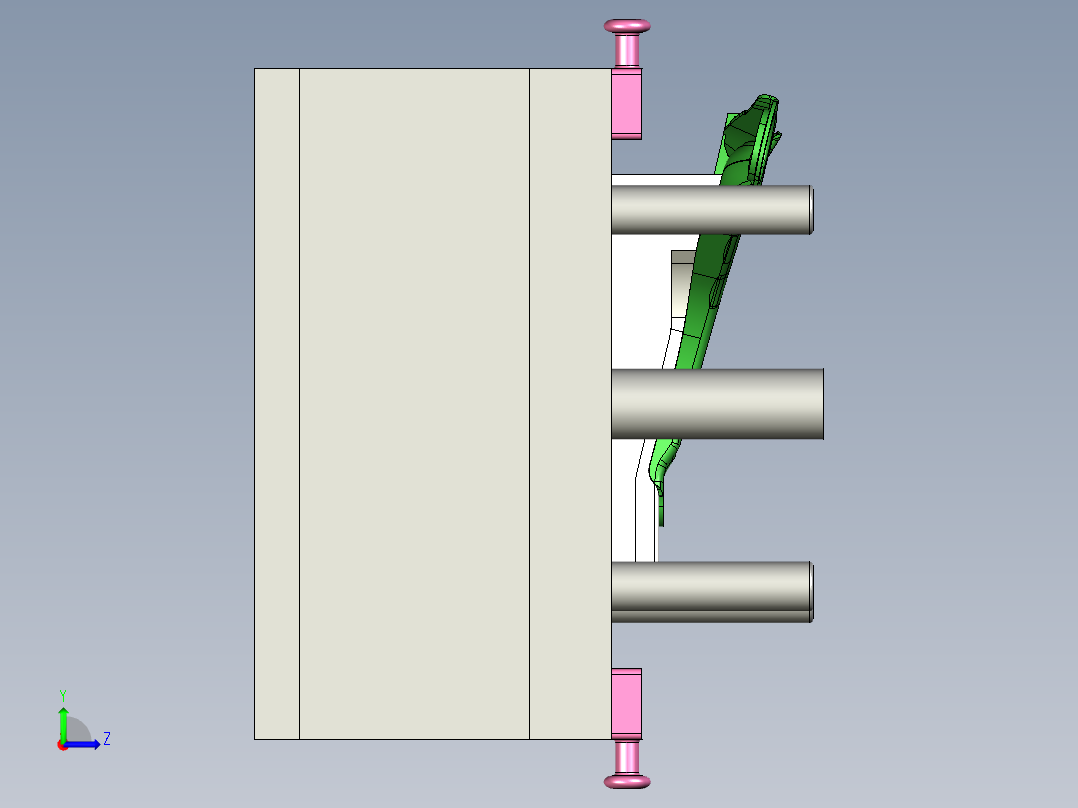 [冲压模具]特斯拉悬挂摆臂的冲压模具op70左视图
