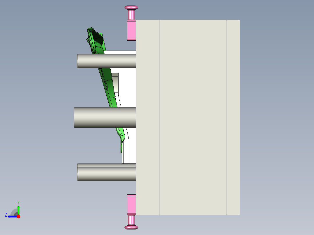 [冲压模具]特斯拉悬挂摆臂的冲压模具op70右视图