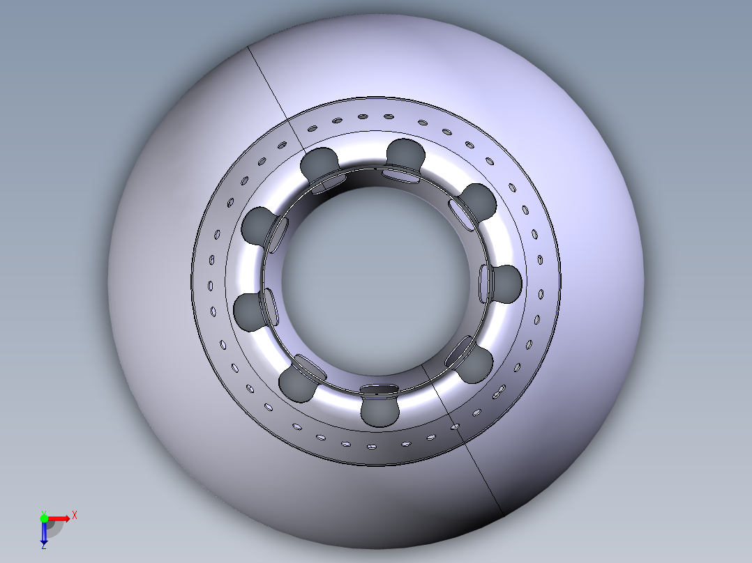 燃气轮机燃烧室---模型格式为 catia俯视图