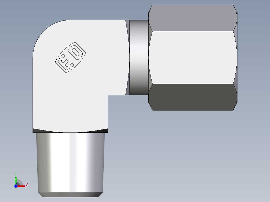 卡套式工业通用硬管接头EO_Male_stud_elbow_WE06SMCF前视图