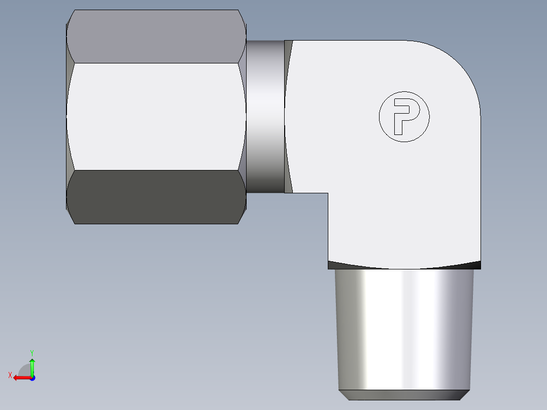 卡套式工业通用硬管接头EO_Male_stud_elbow_WE06SMCF后视图