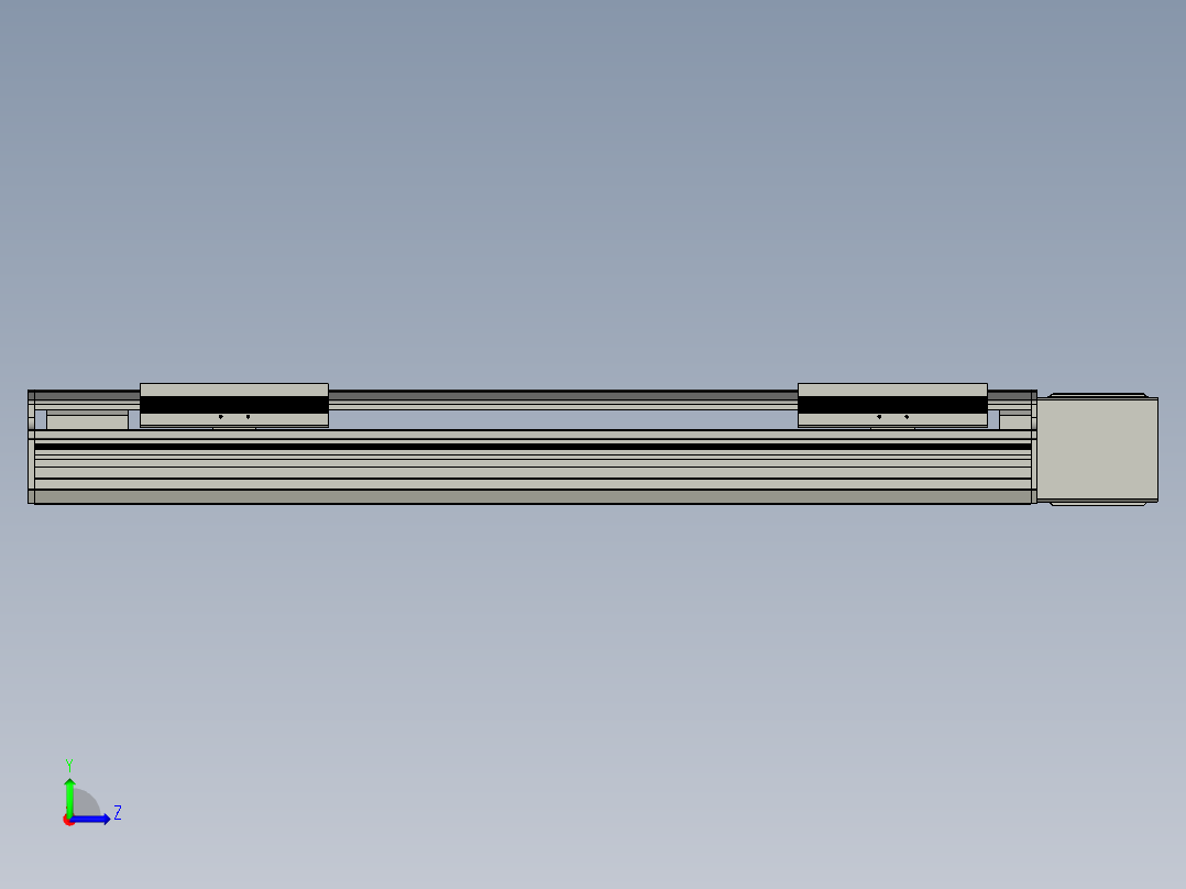 直线模组LHB17-L40-S500-L(B)设计图纸左视图