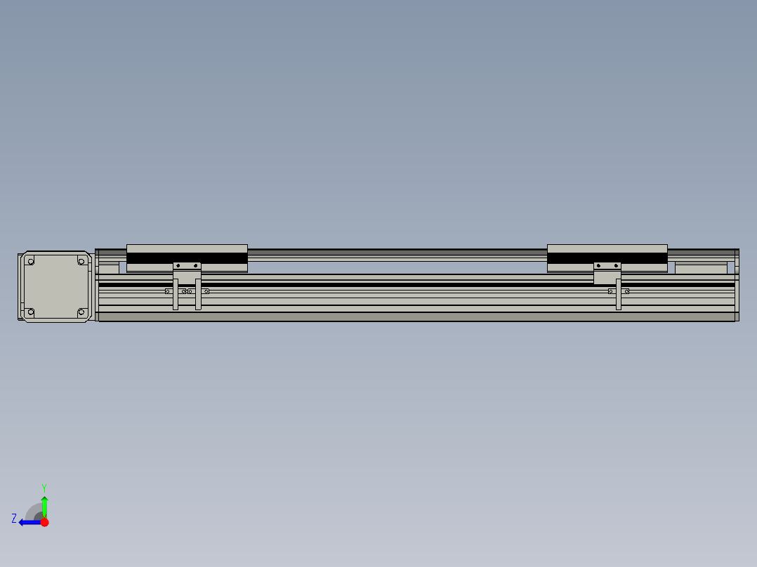直线模组LHB17-L40-S500-L(B)设计图纸右视图