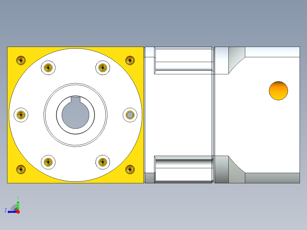 换向器PW90双孔 PGH90-L1 19-80-100-M6.stp右视图