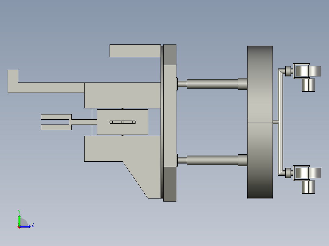 超大型工件测量装置设计（cad+pro+说明书）左视图