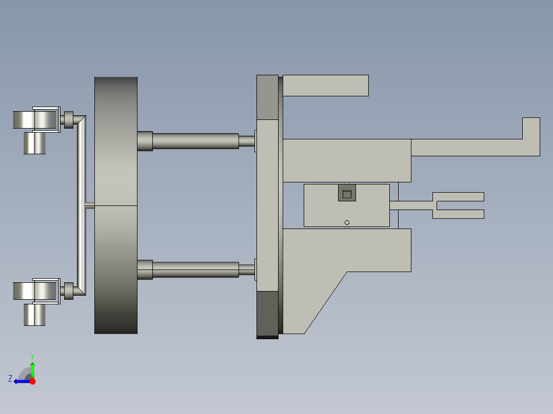 超大型工件测量装置设计（cad+pro+说明书）右视图