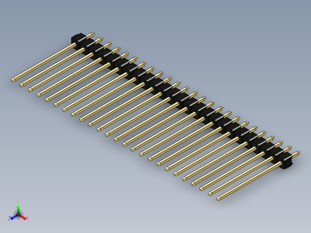 彩色公头100mil（2.54mm）系列-DS1021_black_1x25p_100mil_Type19_rev1.0