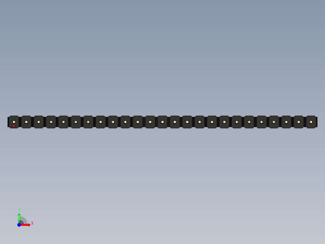 彩色公头100mil（2.54mm）系列-DS1021_black_1x25p_100mil_Type19_rev1.0前视图