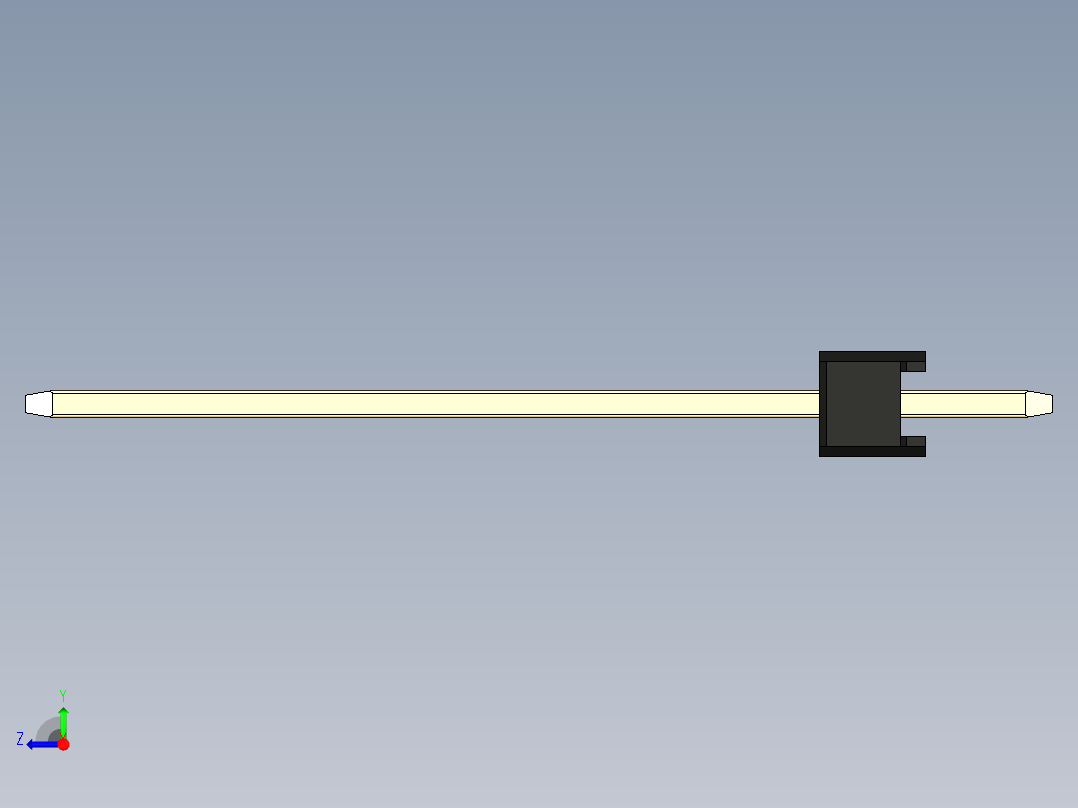 彩色公头100mil（2.54mm）系列-DS1021_black_1x25p_100mil_Type19_rev1.0右视图