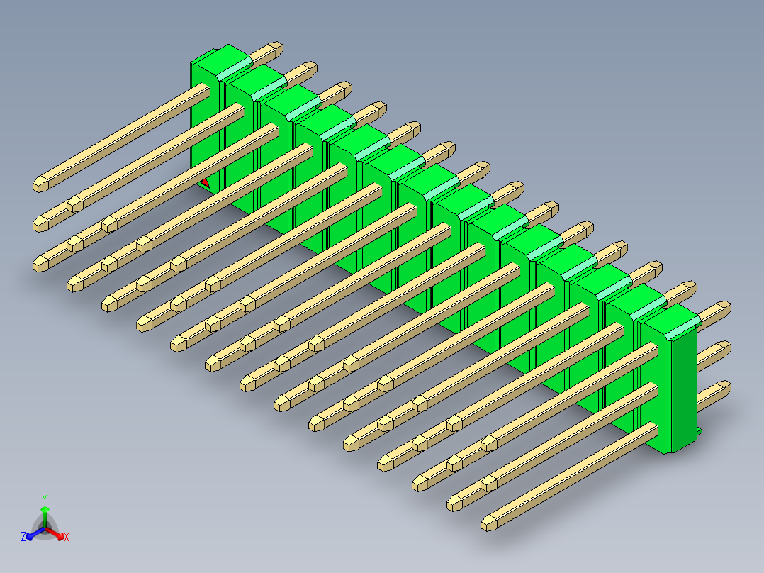 彩色公头100mil（2.54mm）系列-DS1021_green_3x14p_100mil_Type5_rev1.0