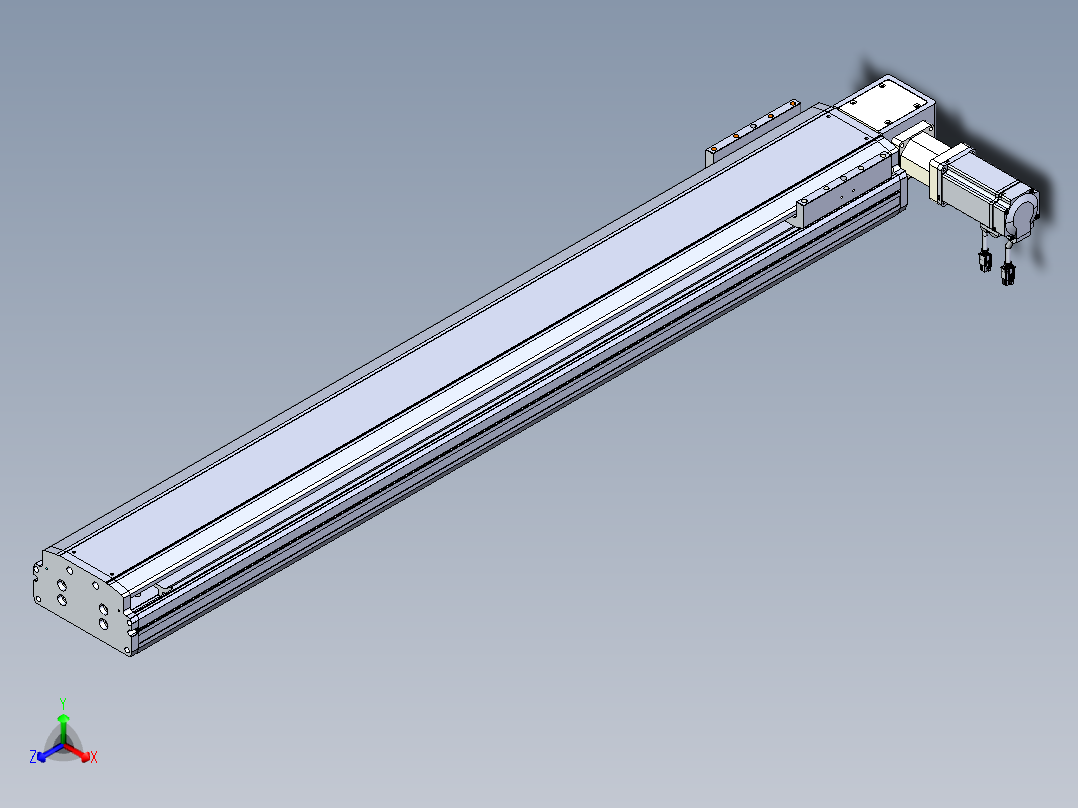东锦同步带传动-直线滑台模组DH170B-L150-S1050-BL-P400W-C3正等轴测图