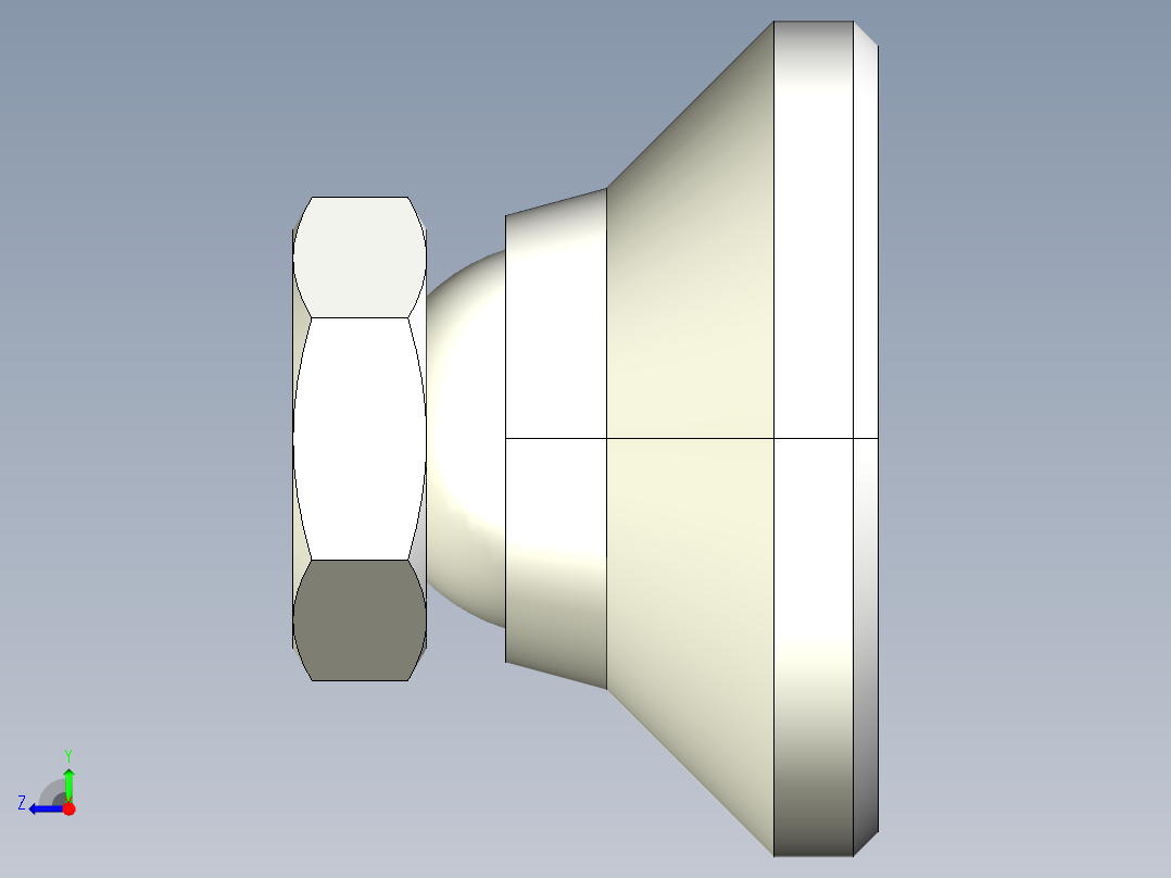 水平調整腳座(迷你型)2259(B)-3D多系列多零件图纸模型右视图