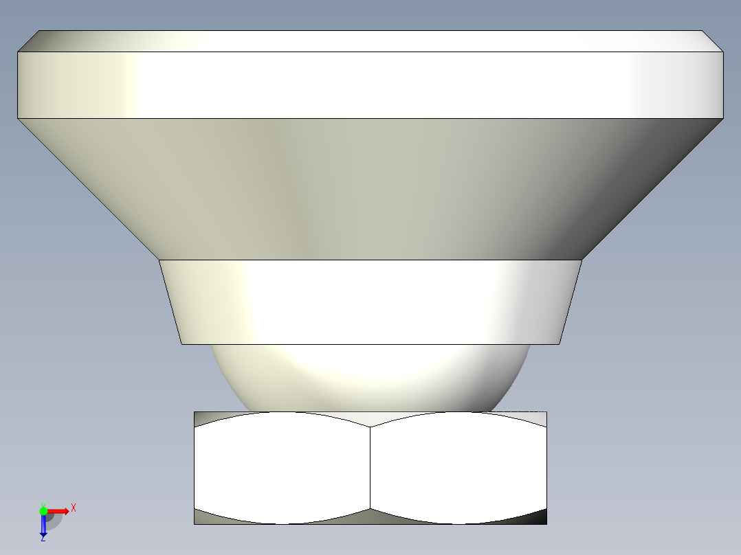 水平調整腳座(迷你型)2259(B)-3D多系列多零件图纸模型俯视图