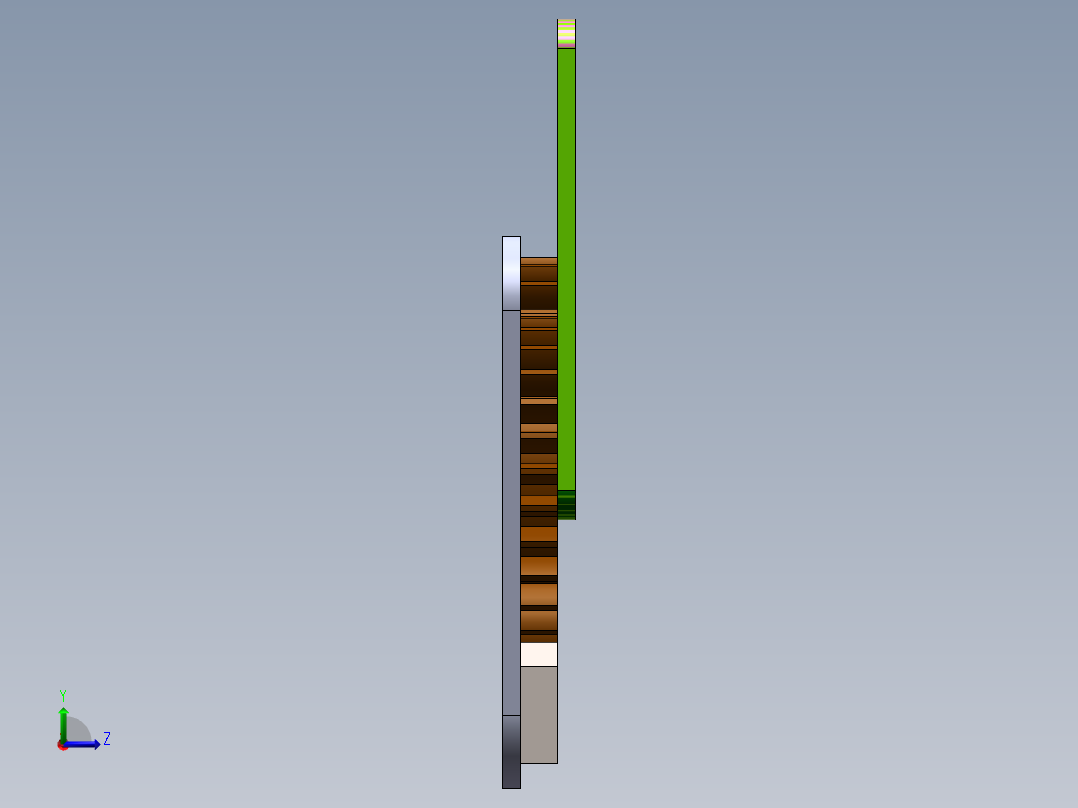 一对齿轮副驱动双摇杆机构左视图