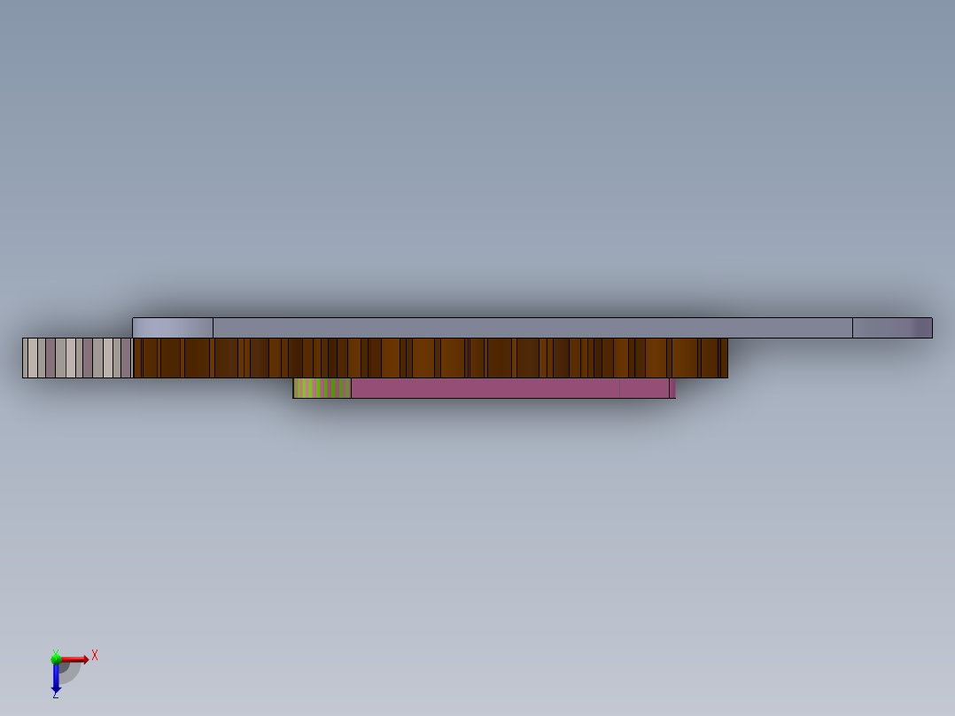 一对齿轮副驱动双摇杆机构俯视图