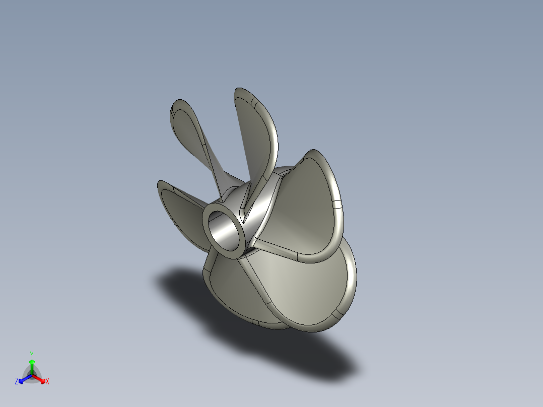 游艇螺旋桨正等轴测图