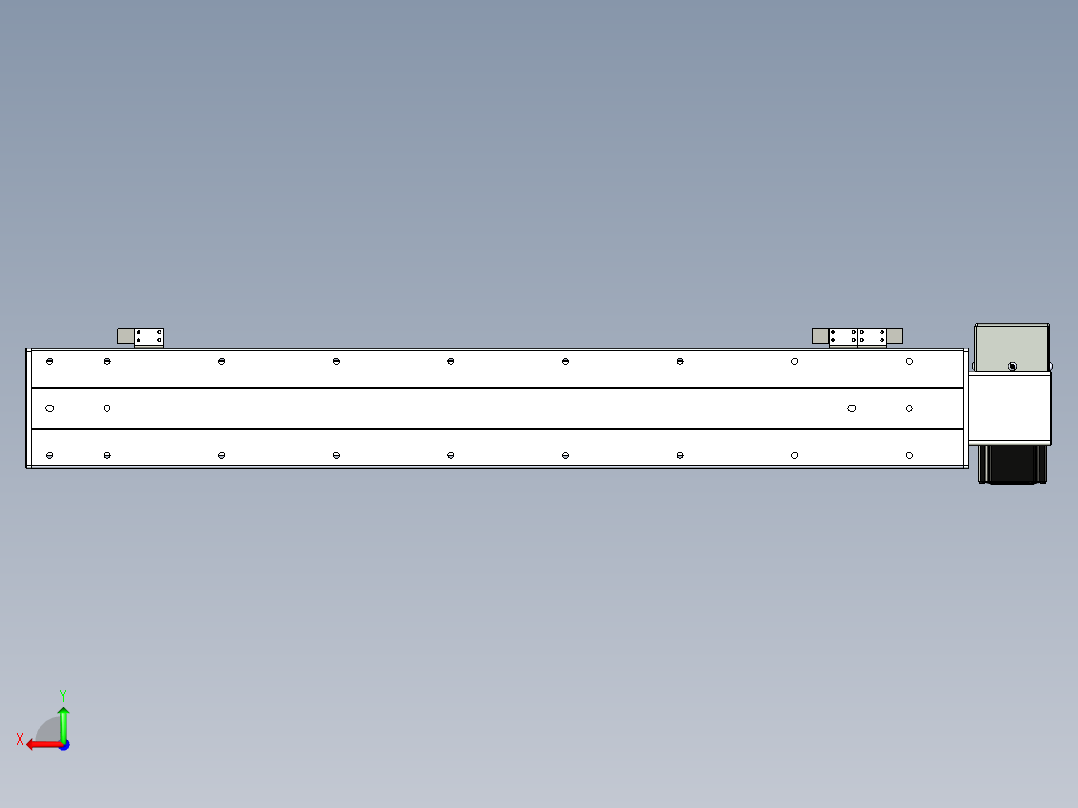 同步带滑台-半封闭B10H-L45-S600-RU-P40-D3后视图