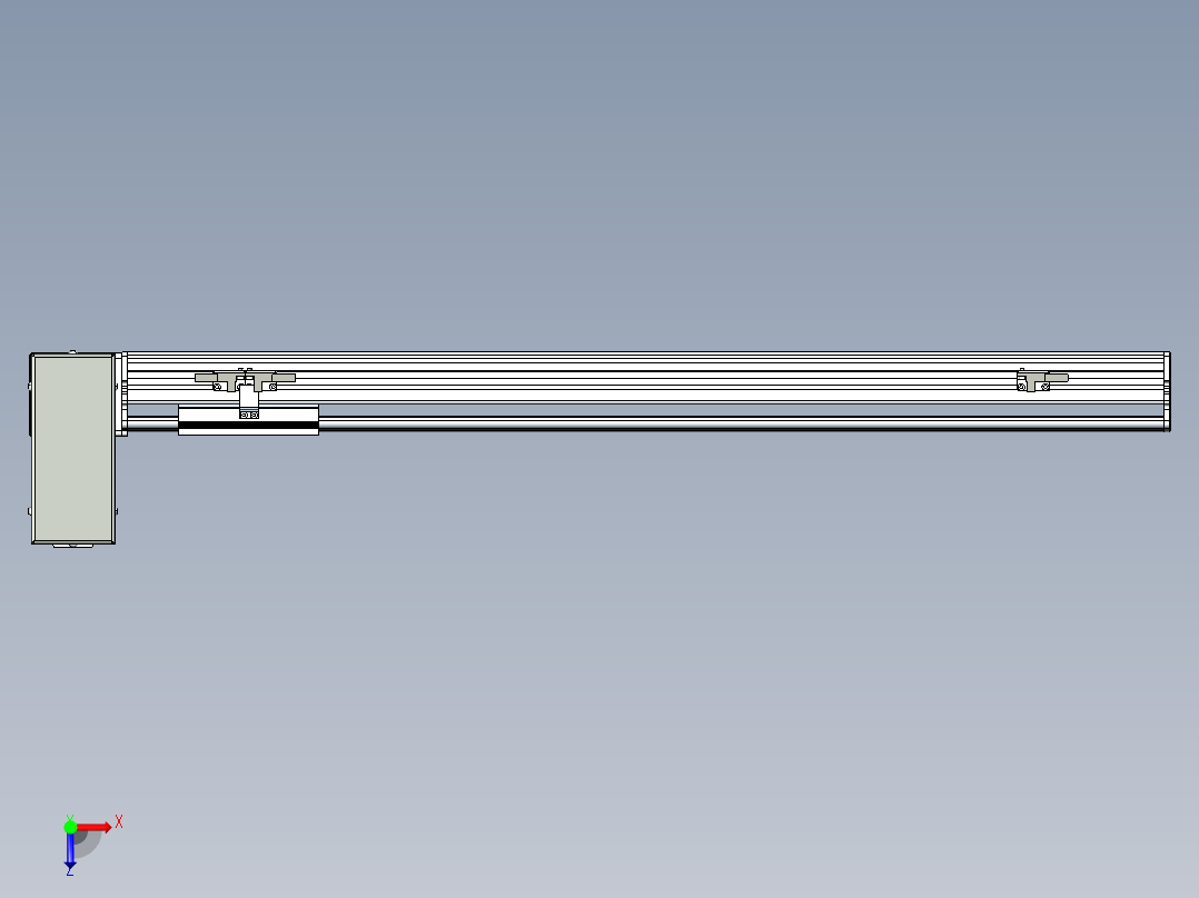 同步带滑台-半封闭B10H-L45-S600-RU-P40-D3俯视图