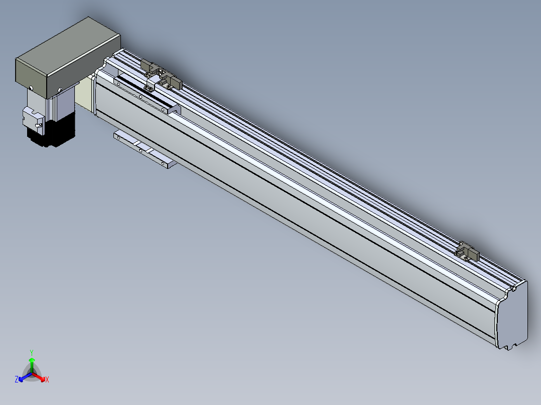 同步带滑台-半封闭B10H-L45-S600-RU-P40-D3正等轴测图