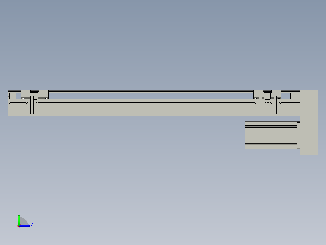 直线模组LHA6-S500-D-200W(16丝杆)设计图纸左视图