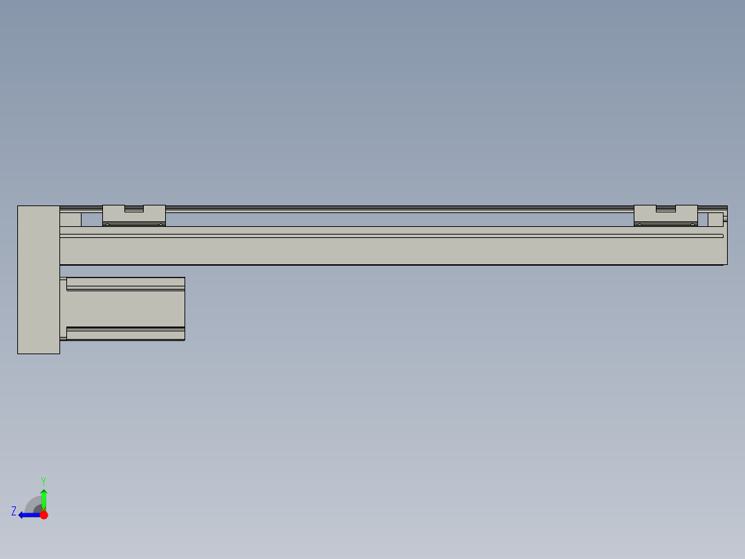 直线模组LHA6-S500-D-200W(16丝杆)设计图纸右视图
