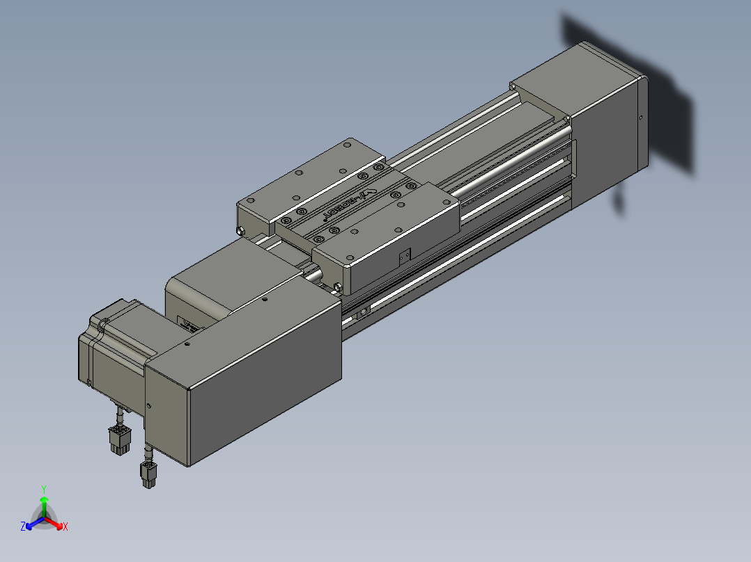 威洛博直线电机模组EB8-L100-S150-BL-P75-MS3正等轴测图