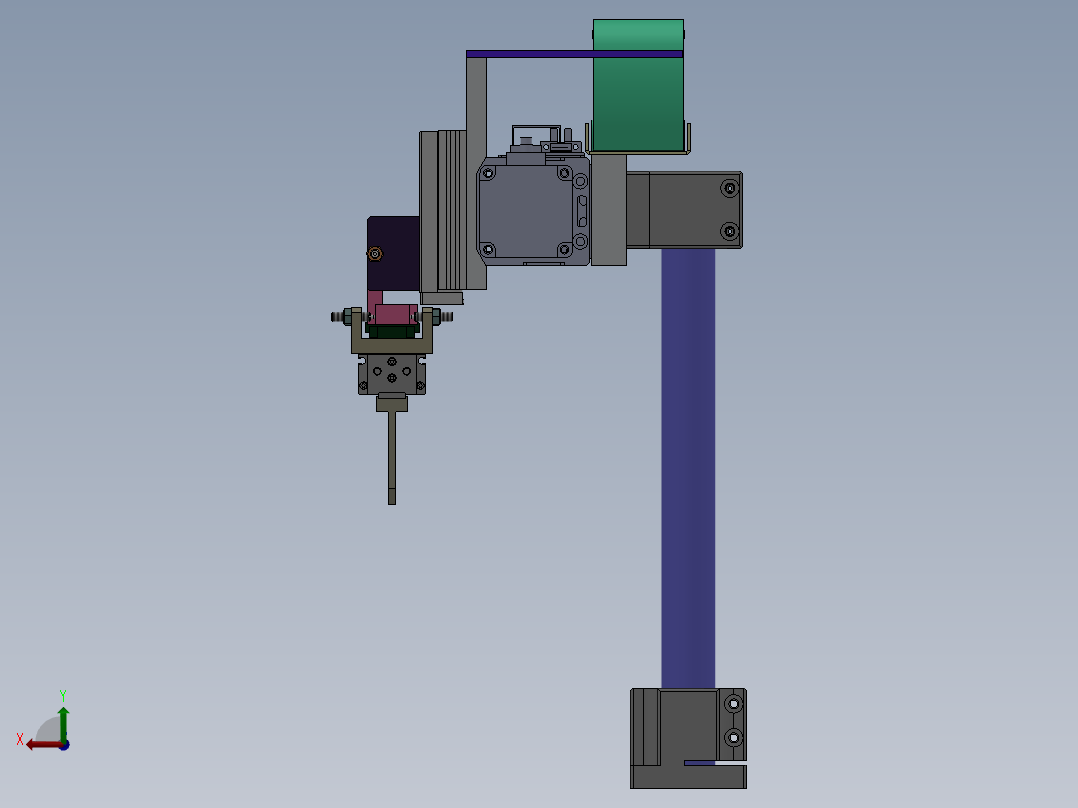 带浮动定位机构移栽机械手后视图