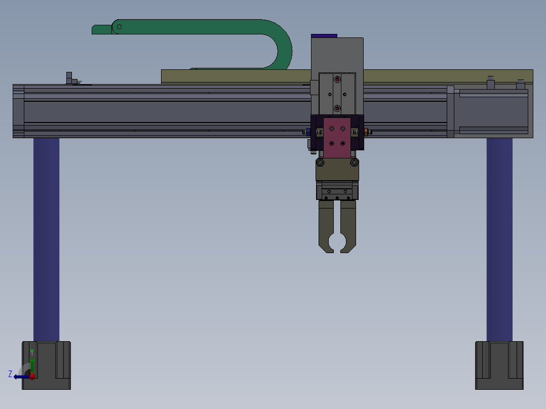 带浮动定位机构移栽机械手右视图