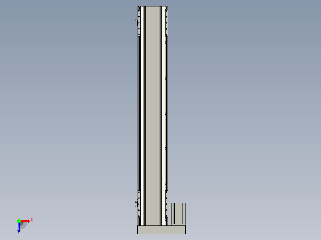 直线模组LHA170-S1000-L设计图纸俯视图