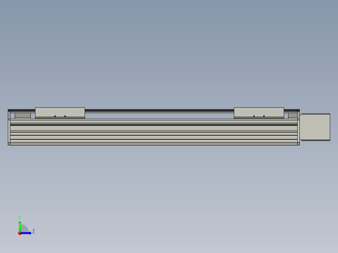 直线模组WG-LHB12-S400-L(B)设计图纸左视图