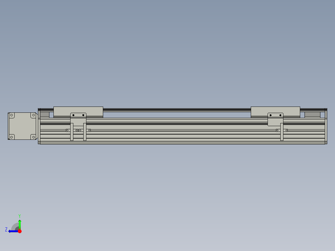 直线模组WG-LHB12-S400-L(B)设计图纸右视图