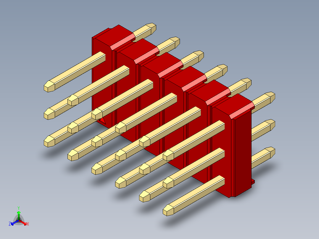 彩色公头100mil（2.54mm）系列-DS1021_red_3x06p_100mil_Type1_rev1.0