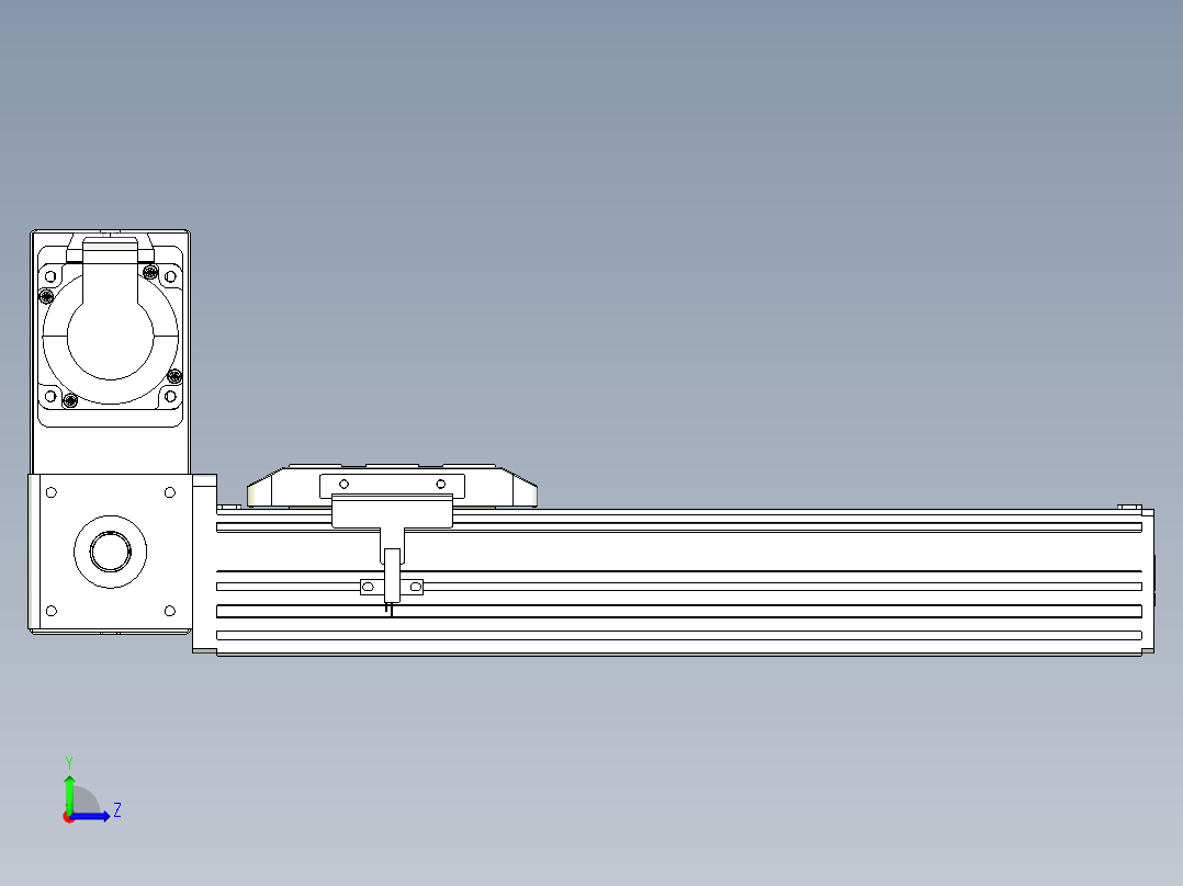 同步带全封闭直线模组TPA-HCB-85D-90-L200-LU-Y-P20-N3左视图