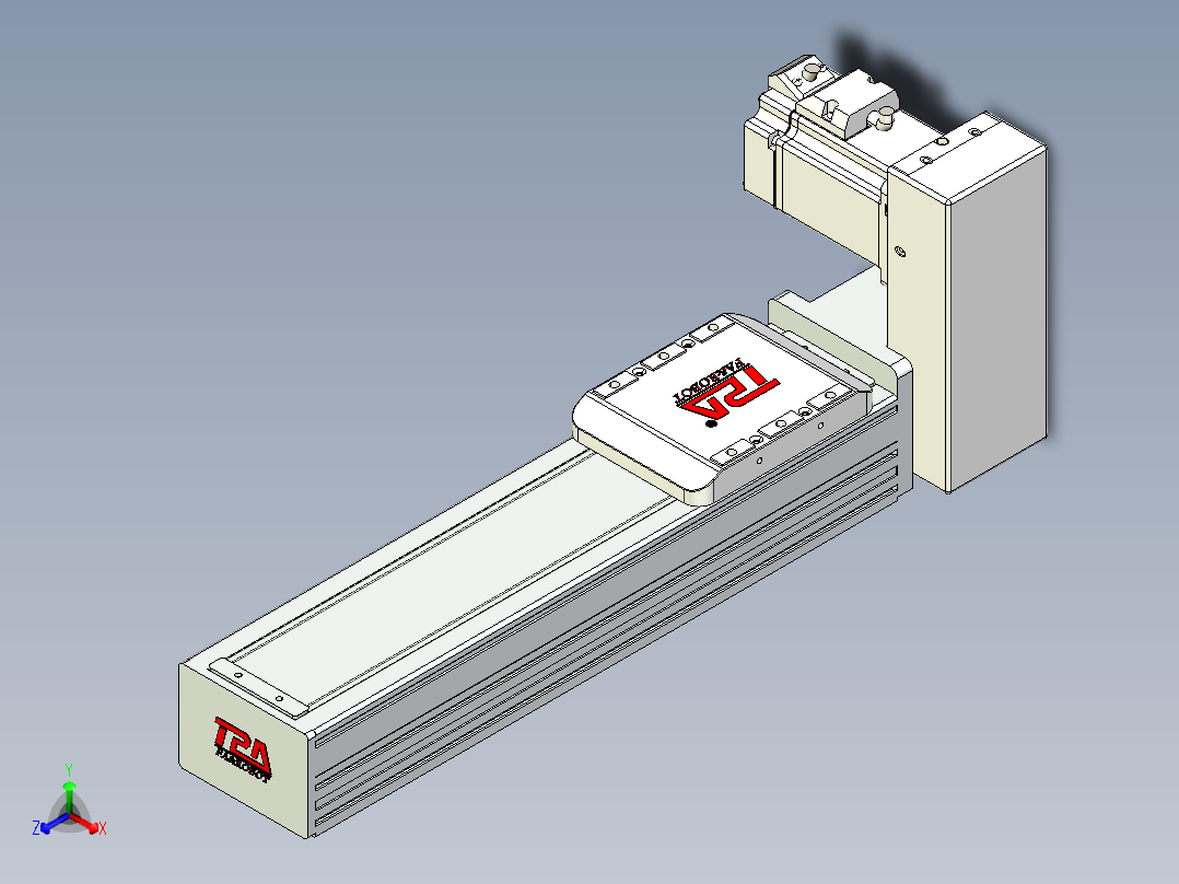 同步带全封闭直线模组TPA-HCB-85D-90-L200-LU-Y-P20-N3正等轴测图