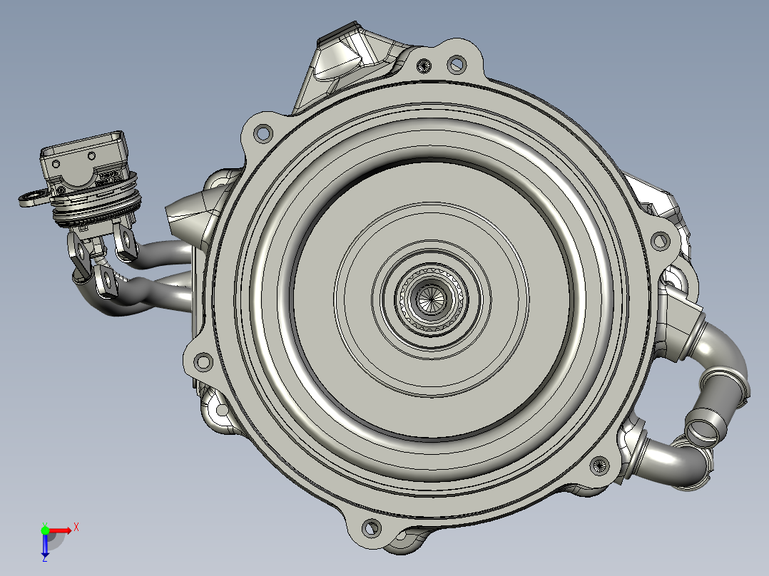 新能源65kw永磁同步水冷电机804745俯视图