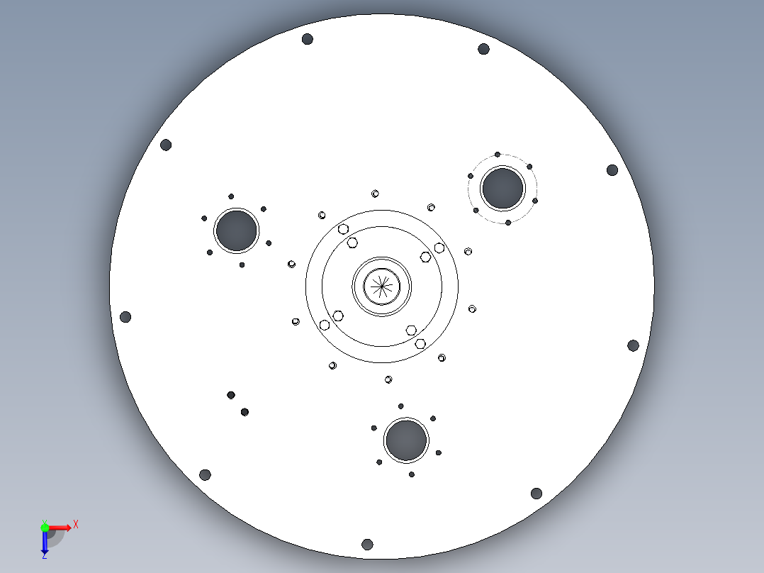 灌装缸与灌装阀设计【三维SolidWorks】俯视图