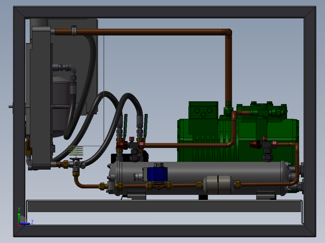 水冷式冷凝器的冷却装置左视图
