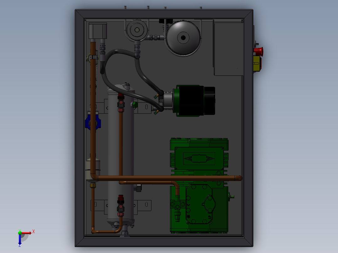 水冷式冷凝器的冷却装置俯视图