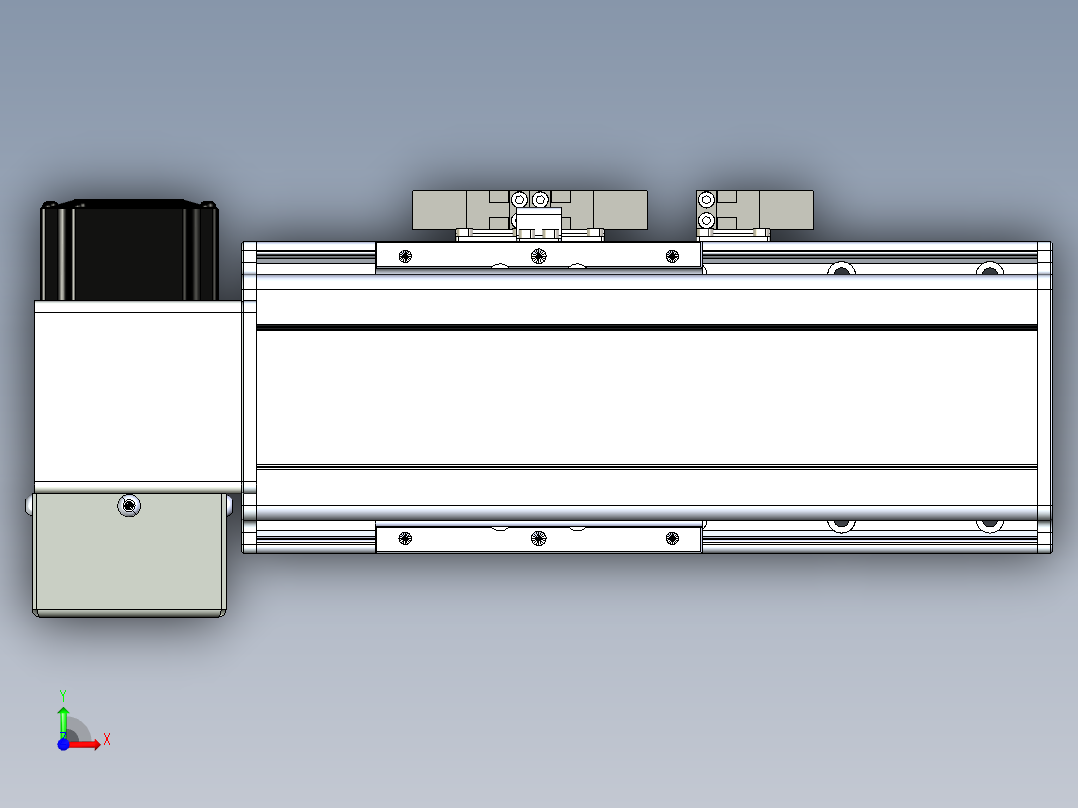 同步带滑台-半封闭B10H-L45-S50-LD-P40-D3前视图
