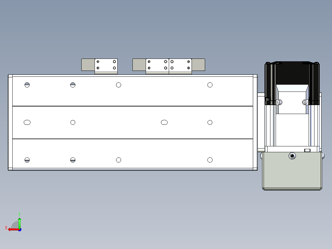 同步带滑台-半封闭B10H-L45-S50-LD-P40-D3后视图
