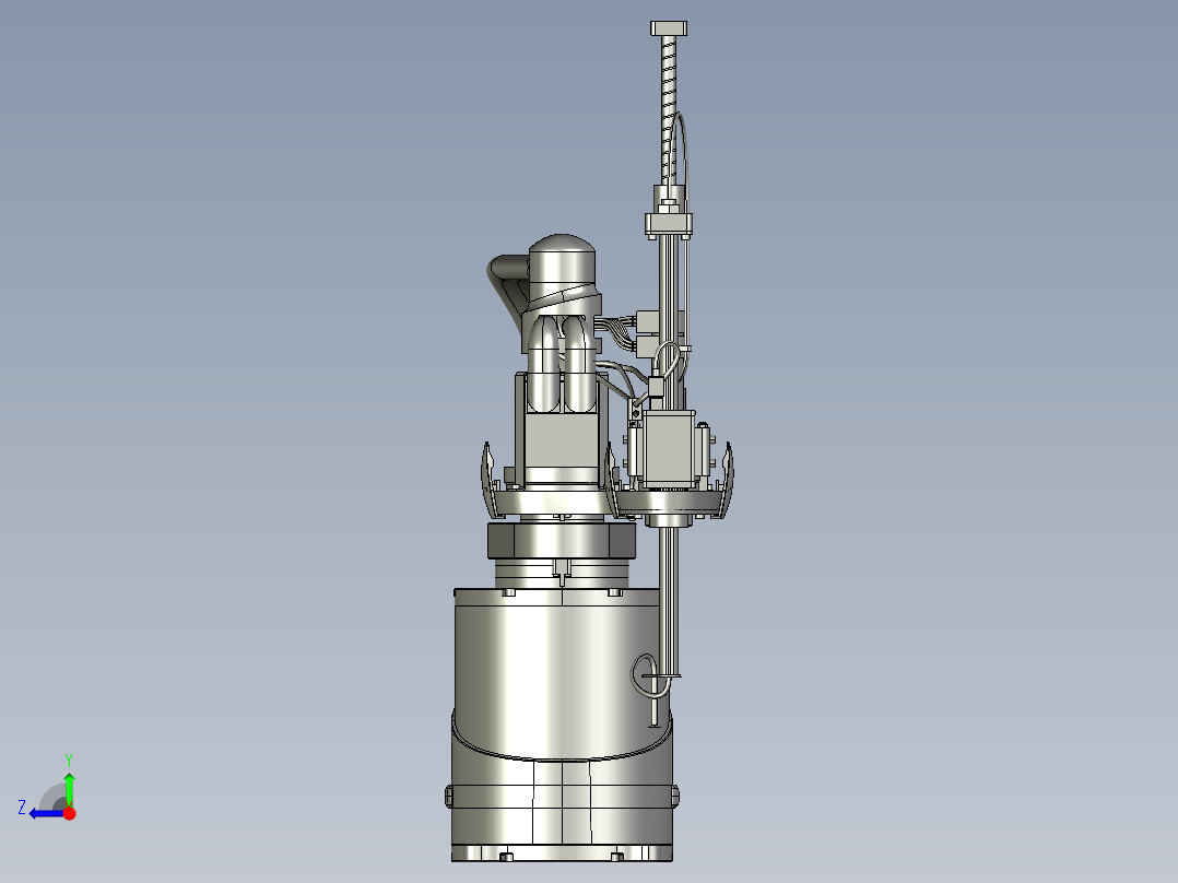 4轴平面scara机器人3D图纸 H244 非标自动化设备3D图纸3D模型右视图