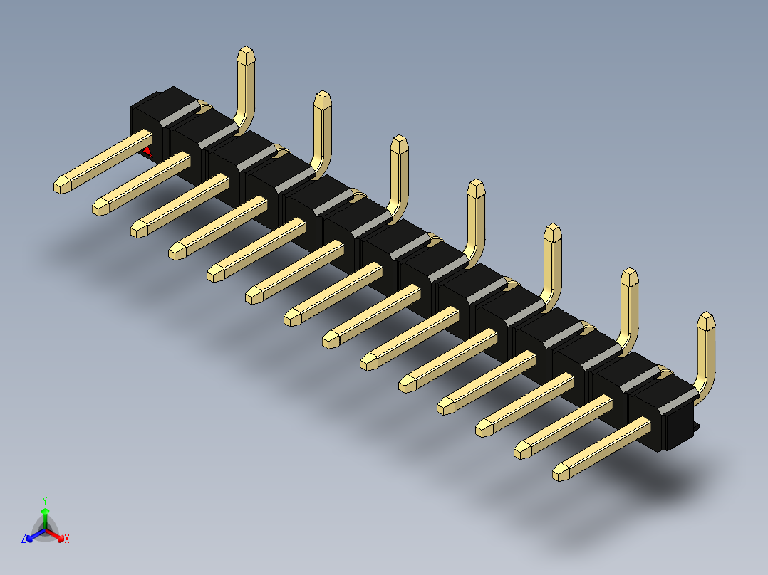 彩色公排针 100mil 2.54mm 系列-DS1022_black_14p_100mil_Type_SMT_R2_rev1.0