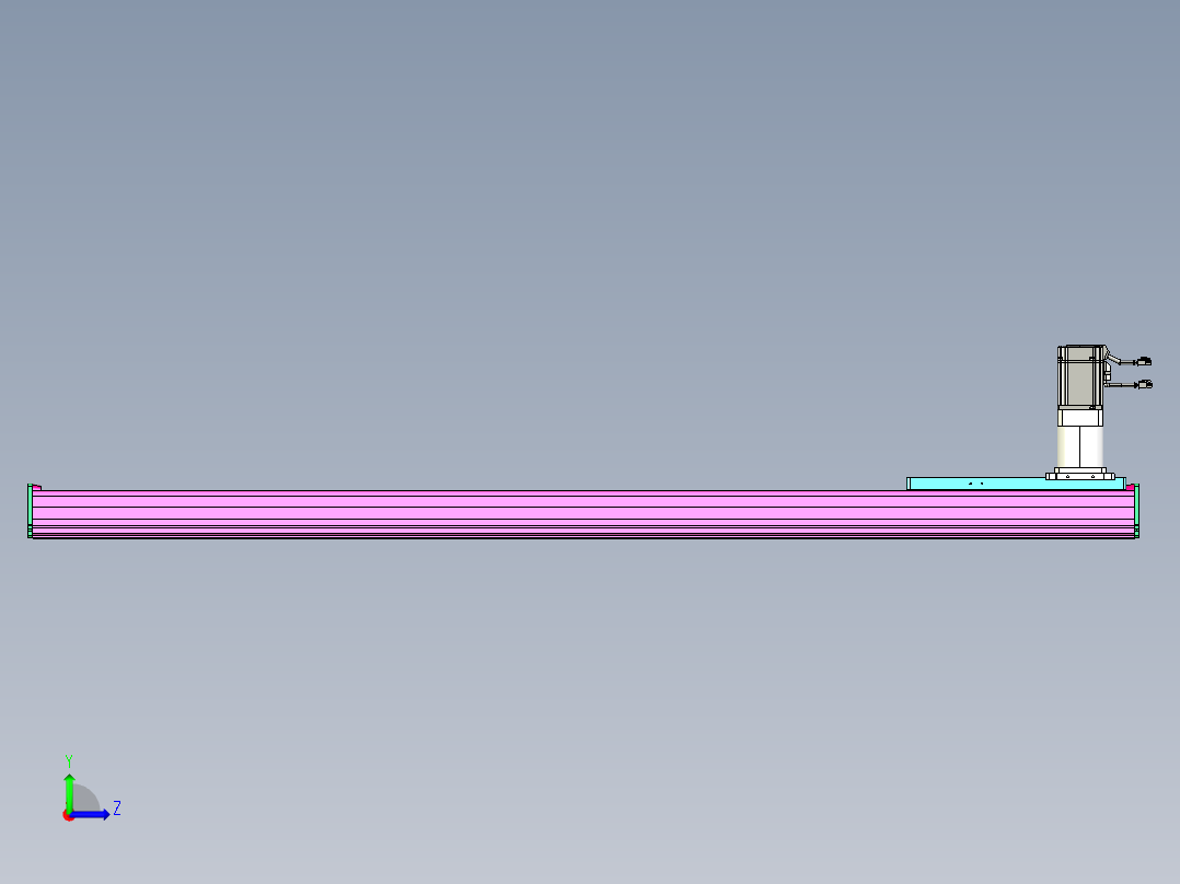 东锦齿条传动DH210G-L167-S1500-BU-减速机+P750W.STEP左视图