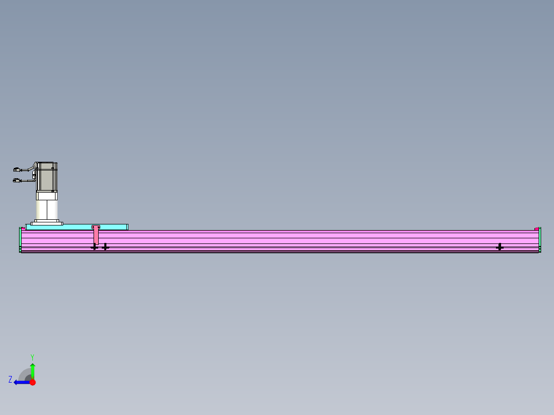 东锦齿条传动DH210G-L167-S1500-BU-减速机+P750W.STEP右视图