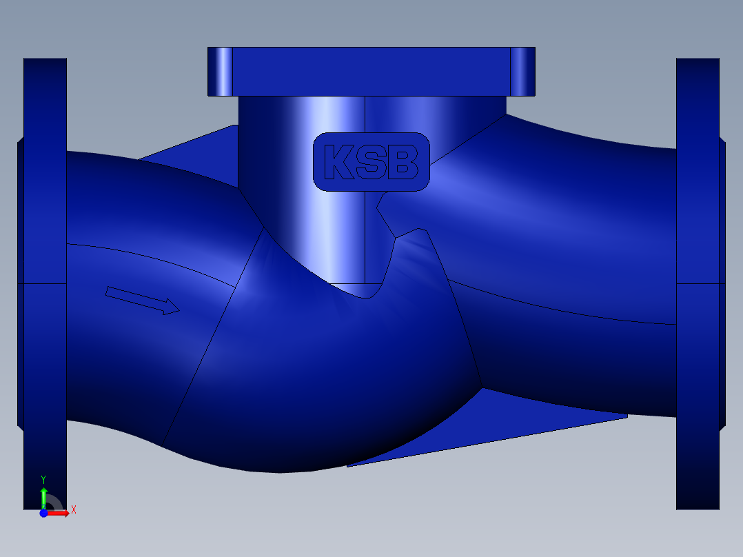 阀门模型-BOA_H_R_Straight_Body_DN65_PN16前视图