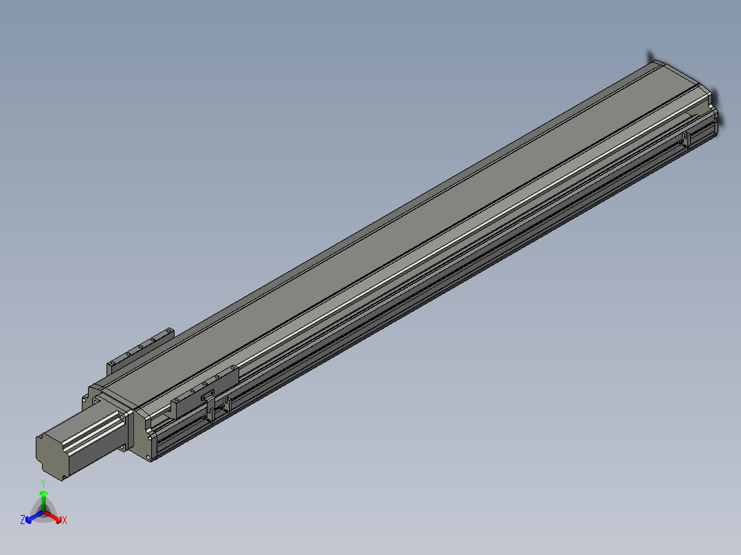 东锦丝杆传动-直线滑台模组DH170-C-L10-S1100-BC-P750W-C3正等轴测图