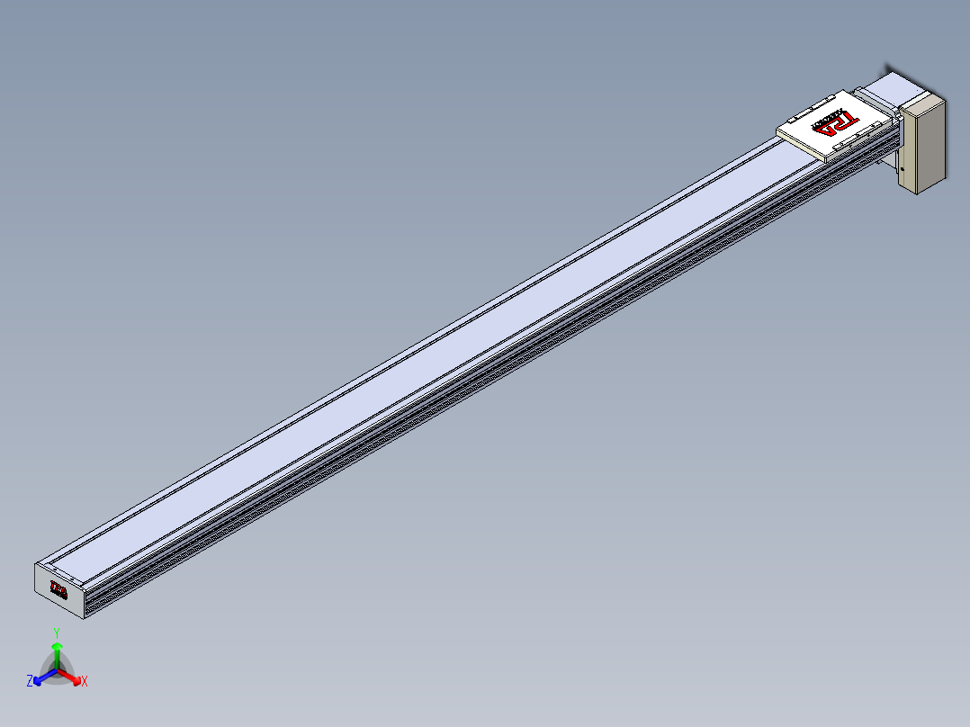 同步带全封闭直线模组TPA-HCB-110D-90-L1600-LP-Y-P40-N3正等轴测图