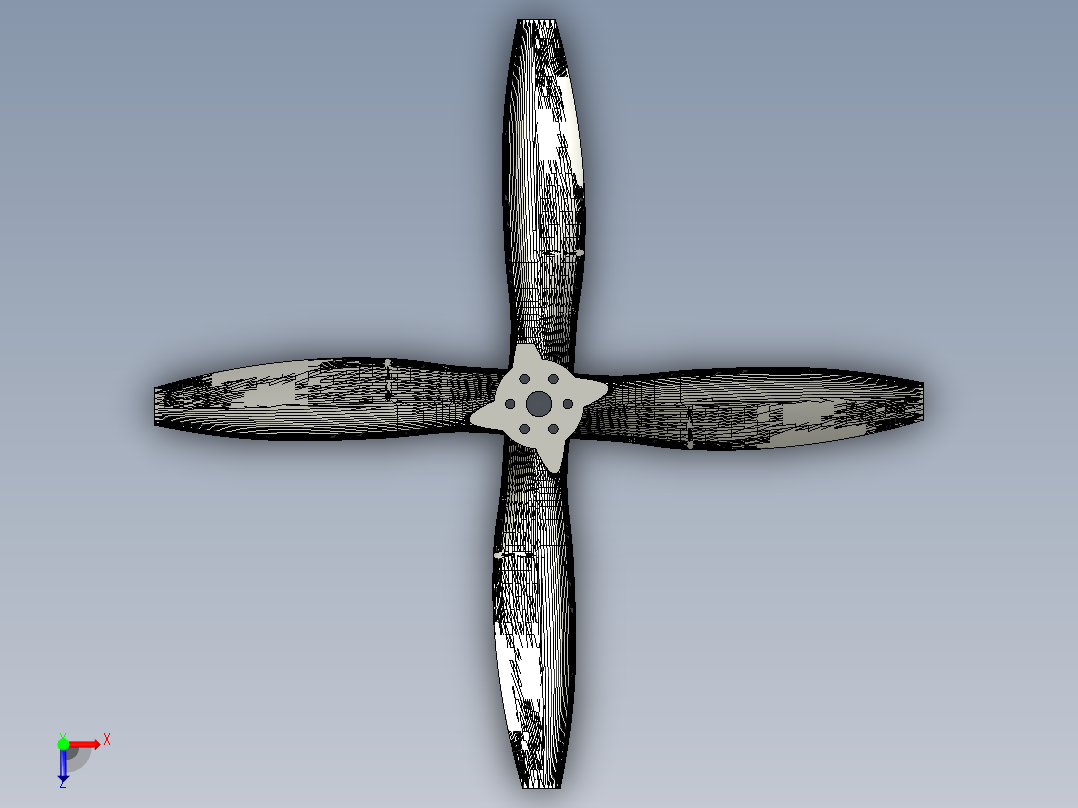 飞机螺旋桨俯视图