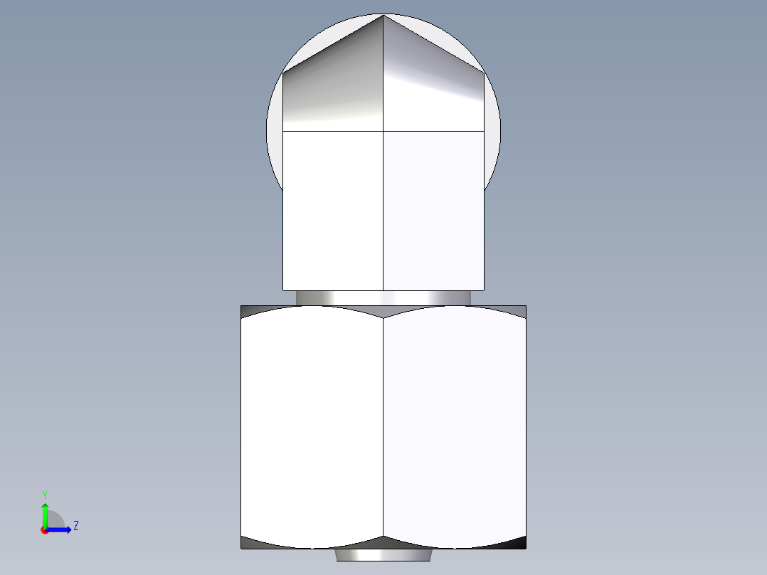 卡套式工业通用硬管接头EO_Swivel_nut_elbow_EW06SOMD71左视图